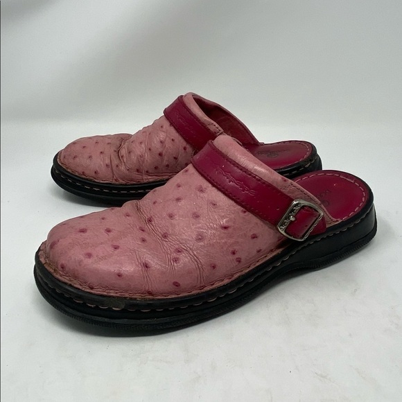 Double H Shoes - Double H Pink Leather Slide On Clogs